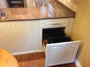 Cabinet modified with rollout trash