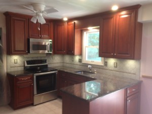  soffit, cherry cabinets