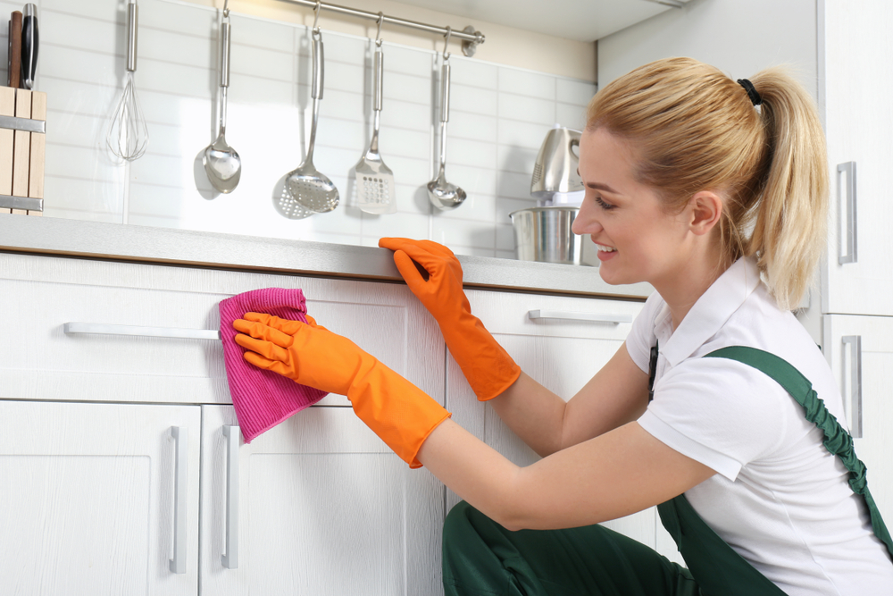 kitchen cabinets with grab bar cleaning